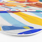 Breakfast Picnic, Food Travel Colorful Tea Party, Toast Pancakes Jam Eggs, Sunny Side Up Bohemian Painting Bath Mat Gallery Image 3