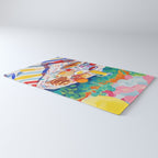 Breakfast Picnic, Food Travel Colorful Tea Party, Toast Pancakes Jam Eggs, Sunny Side Up Bohemian Painting Rug Gallery Image 3
