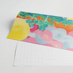 Breakfast Picnic, Food Travel Colorful Tea Party, Toast Pancakes Jam Eggs, Sunny Side Up Bohemian Painting Wrapping Paper Gallery Image 2