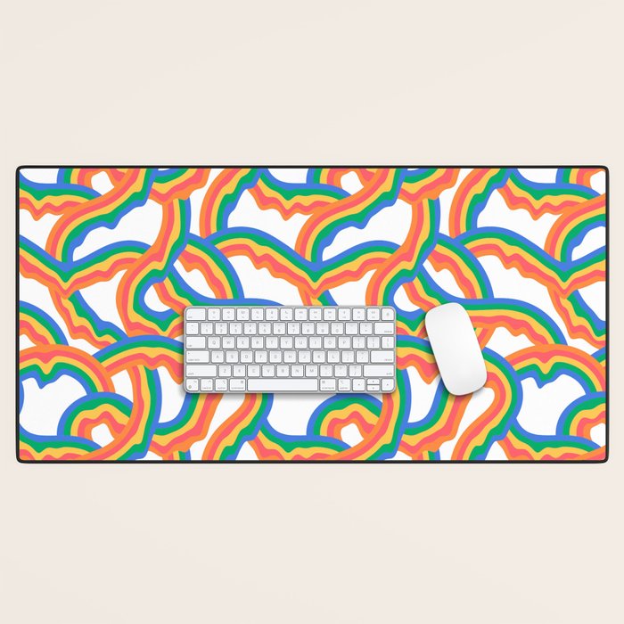 Retro psychedelic rainbow pattern Desk Mat Gallery Image 1