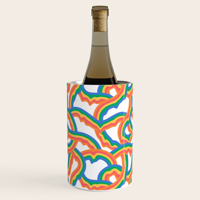 Retro psychedelic rainbow pattern Wine Chiller Gallery Image 1