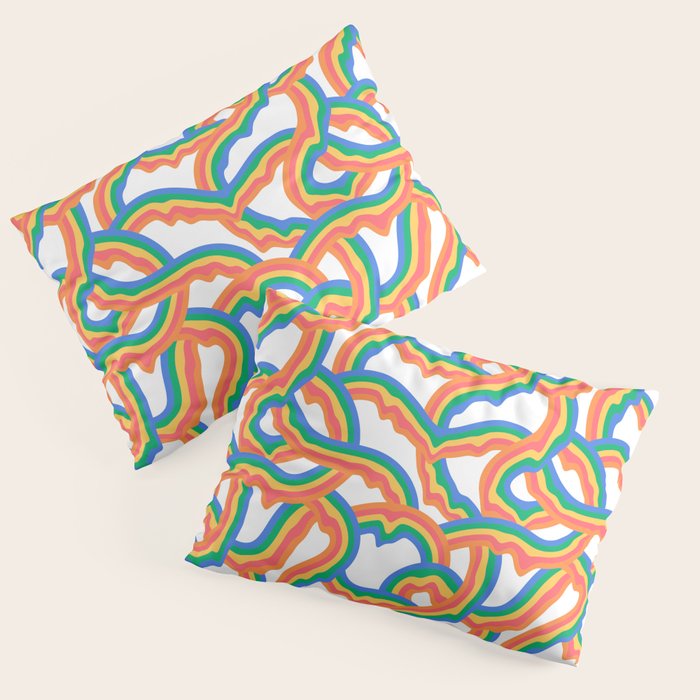 Retro psychedelic rainbow pattern Pillow Sham Gallery Image 1