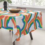 Retro psychedelic rainbow pattern Tablecloth Gallery Image 3
