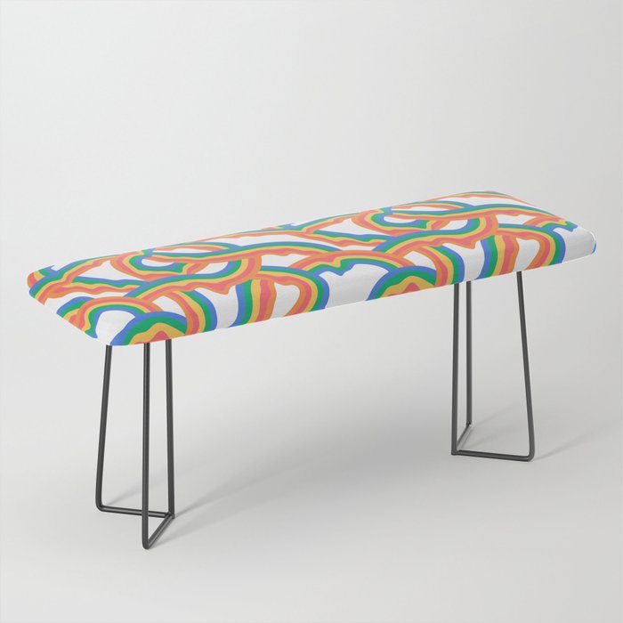Retro psychedelic rainbow pattern Bench Gallery Image 1