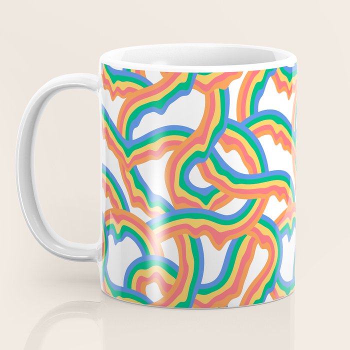 Retro psychedelic rainbow pattern Coffee Mug Gallery Image 3