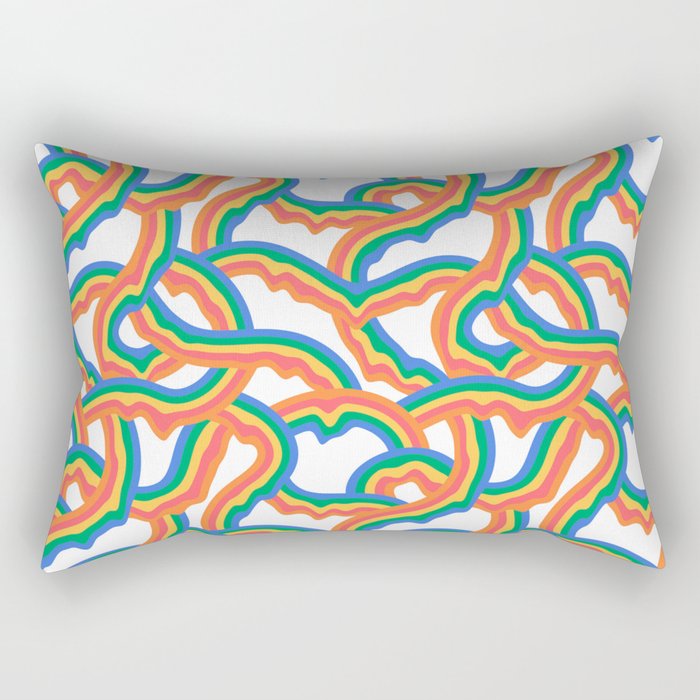 Retro psychedelic rainbow pattern Rectangular Pillow Gallery Image 2