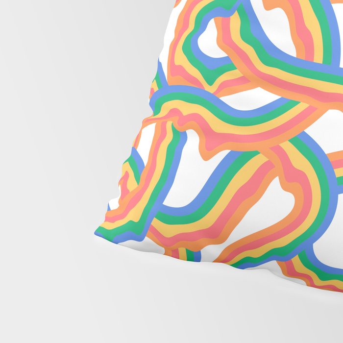 Retro psychedelic rainbow pattern Pillow Sham Gallery Image 4