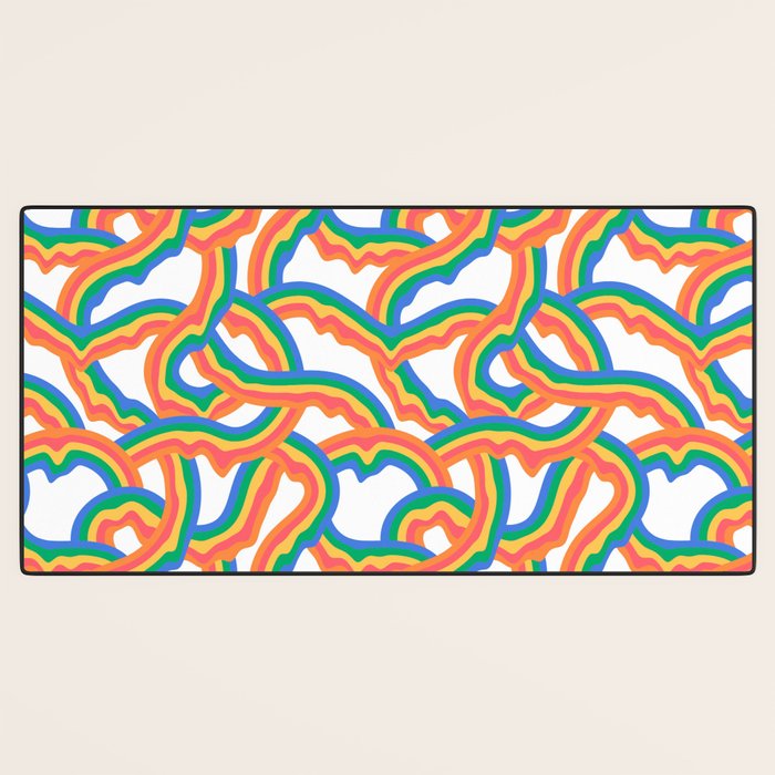 Retro psychedelic rainbow pattern Desk Mat Gallery Image 3