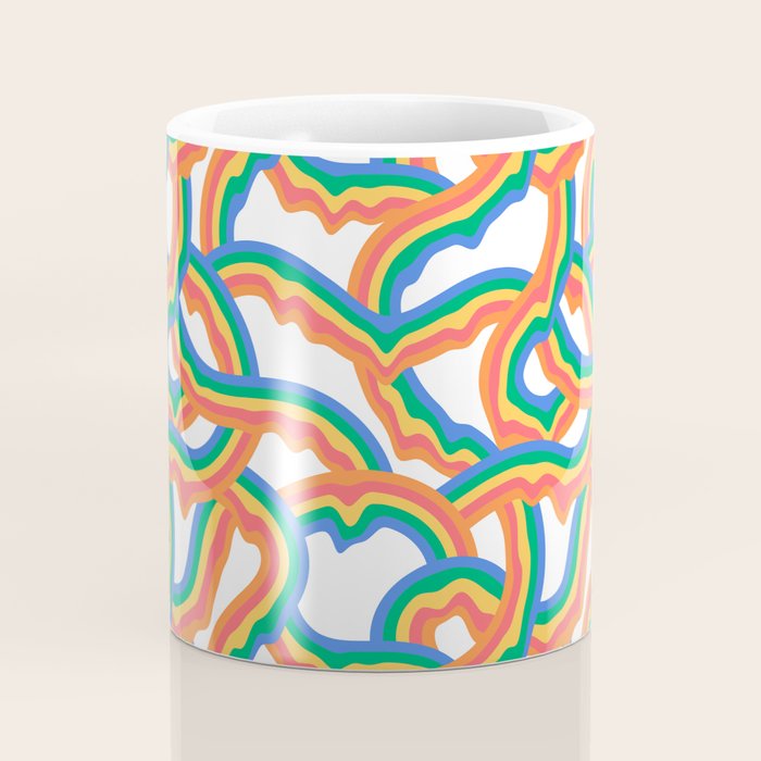 Retro psychedelic rainbow pattern Coffee Mug Gallery Image 4