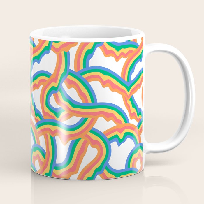 Retro psychedelic rainbow pattern Coffee Mug Gallery Image 1