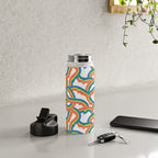 Retro psychedelic rainbow pattern Water Bottle Gallery Image 4