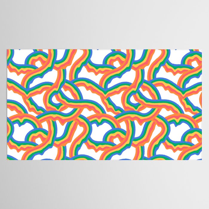 Retro psychedelic rainbow pattern Tablecloth Gallery Image 2