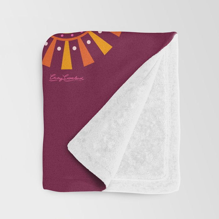 Here Comes the Sun - Pink and Magenta Throw Blanket Gallery Image 3