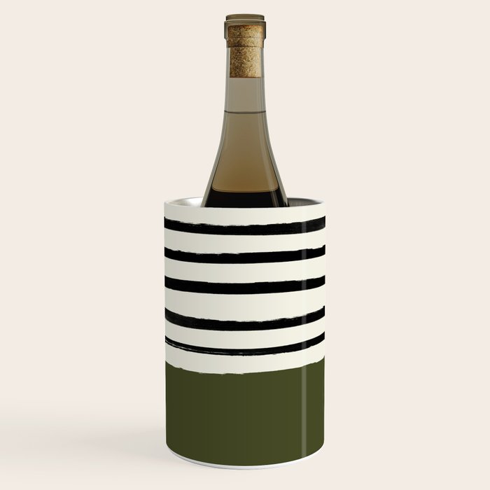 Olive Green x Stripes Wine Chiller Gallery Image 1