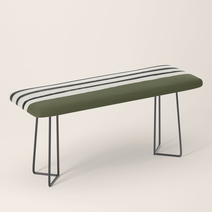 Olive Green x Stripes Bench Gallery Image 1