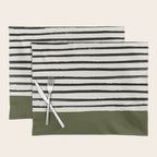 Olive Green x Stripes Placemat Gallery Image 1