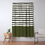 Olive Green x Stripes Window Curtain Gallery Image 5