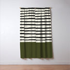 Olive Green x Stripes Window Curtain Gallery Image 3