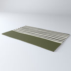 Olive Green x Stripes Rug Gallery Image 3