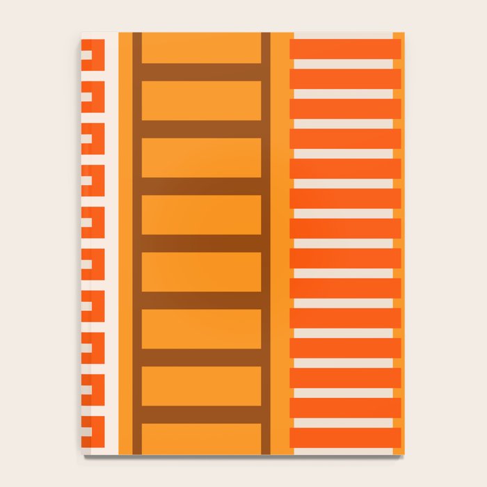 Retro 70s Brown and Orange Color Block Vertical Stripes Geometric Pattern Notebook Gallery Image 4