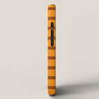 Retro 70s Brown and Orange Color Block Vertical Stripes Geometric Pattern iPhone Case Gallery Image 2