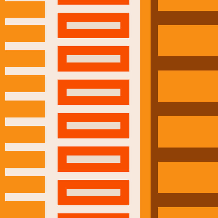 Retro 70s Brown and Orange Color Block Vertical Stripes Geometric Pattern Coffee Mug Gallery Image 2