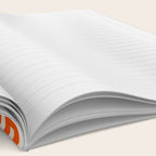 Retro 70s Brown and Orange Color Block Vertical Stripes Geometric Pattern Notebook Gallery Image 2
