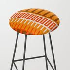 Retro 70s Brown and Orange Color Block Vertical Stripes Geometric Pattern Stool Gallery Image 2