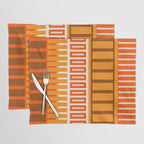 Retro 70s Brown and Orange Color Block Vertical Stripes Geometric Pattern Placemat Gallery Image 1