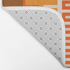 Retro 70s Brown and Orange Color Block Vertical Stripes Geometric Pattern Bath Mat Gallery Image 2