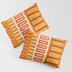 Retro 70s Brown and Orange Color Block Vertical Stripes Geometric Pattern Pillow Sham Gallery Image 3
