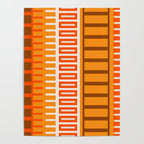 Retro 70s Brown and Orange Color Block Vertical Stripes Geometric Pattern Poster Gallery Image 4