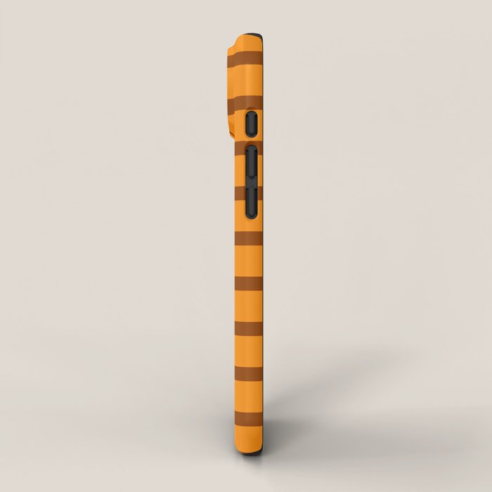 Retro 70s Brown and Orange Color Block Vertical Stripes Geometric Pattern iPhone Case Gallery Image 2