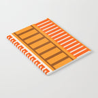 Retro 70s Brown and Orange Color Block Vertical Stripes Geometric Pattern Notebook Gallery Image 2