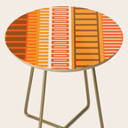 Retro 70s Brown and Orange Color Block Vertical Stripes Geometric Pattern Side Table Gallery Image 2