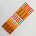Retro 70s Brown and Orange Color Block Vertical Stripes Geometric Pattern Yoga Mat Gallery Image 1
