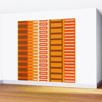 Retro 70s Brown and Orange Color Block Vertical Stripes Geometric Pattern Wall Mural Gallery Image 2