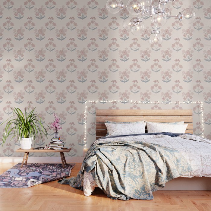 Dusty Rose Classic Floral Wallpaper Gallery Image 1