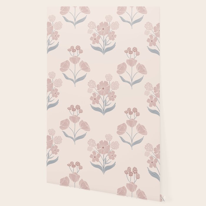 Dusty Rose Classic Floral Wallpaper Gallery Image 2