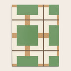 Retro Geometric Plaid Green Camel Notebook Gallery Image 4