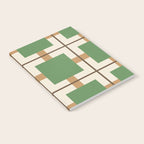 Retro Geometric Plaid Green Camel Notebook Gallery Image 2