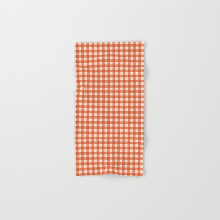 Gingham Plaid Pattern - Brick Red Bath Towel Gallery Image 1