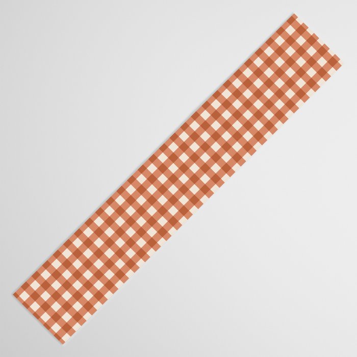 Gingham Plaid Pattern - Brick Red Table Runner Gallery Image 3