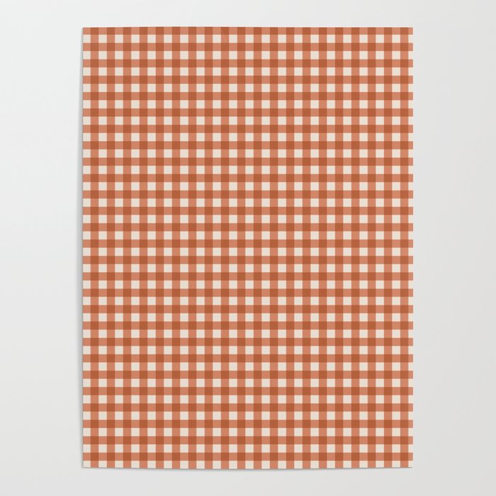Gingham Plaid Pattern - Brick Red Poster Gallery Image 4