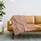 Gingham Plaid Pattern - Brick Red Throw Blanket Gallery Image 1