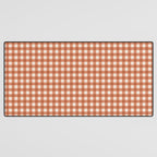 Gingham Plaid Pattern - Brick Red Desk Mat Gallery Image 3