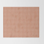 Gingham Plaid Pattern - Brick Red Throw Blanket Gallery Image 2