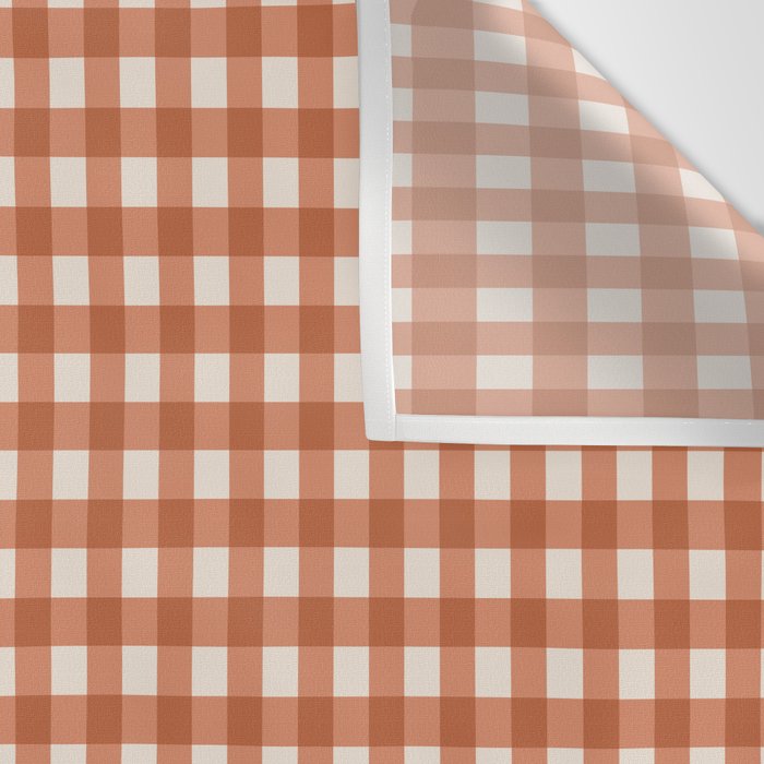 Gingham Plaid Pattern - Brick Red Wall Tapestry Gallery Image 3