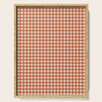 Gingham Plaid Pattern - Brick Red Serving Tray Gallery Image 1
