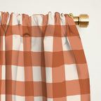 Gingham Plaid Pattern - Brick Red Window Curtain Gallery Image 2